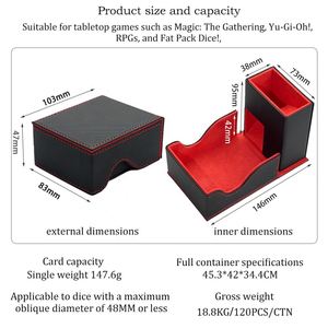 Tour de dés pliable en cuir PU de qualité supérieure FX, plateau magnétique portable, boîte de rangement pour jeux de rôle RPG DND, jeu de table écologique - Product Image 6