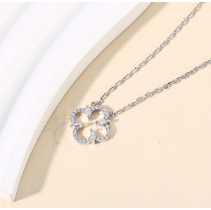 Mylove 2025 nuevos productos plata 925 joyería niña regalo <span class=keywords><strong>20</strong></span> trébol flor collar circón colgante para mujer - Product Image 5