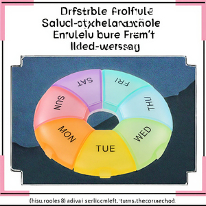Organisateur de pilules hebdomadaire, boîte de rangement de médicaments pour sept jours, étui compact portable en plastique, comprimés quotidiens, vitamines - Product Image 3