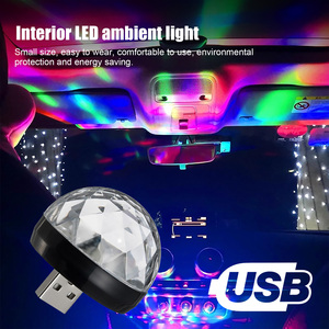 Lumière d'ambiance USB pour voiture, DJ RGB, mini lumière LED colorée, <span class=keywords><strong>interface</strong></span> USB, musique, son, ambiance de fête, intérieur, dôme, lampe de coffre - Product Image 4