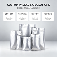 Échantillons Gratuits OEM ODM – Sachet Doypack à Fond Plat Personnalisable (Taille et Couleur) avec Fermeture Éclair pour Emballage Alimentaire, Haute Barrière Anti-Odeur