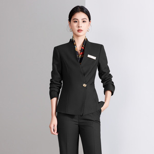 Professional Women's Suit Skirt Long Sleeve Polyester Spring Workwear For Office Hotel Medical Beauty Salon - Product Image 2