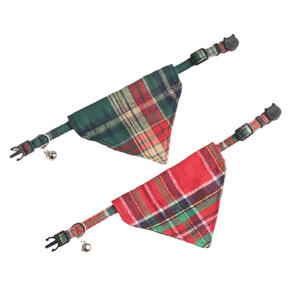 Nouveau collier de chats imprimé pour animaux de compagnie collier de jupe de tournesol de Noël en deux pièces avec nœud papillon doublé de polaire - Product Image 2