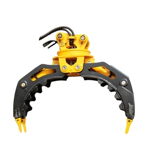 Pinza de piedra de metal hidráulica para excavadora Color personalizado para granjas e industrias mineras con válvula de equilibrio y cilindro - Product Image 1
