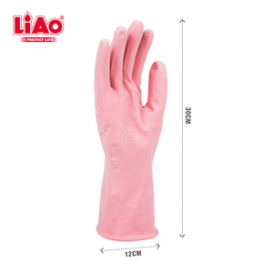 Gants de cuisine multifonctionnels allongés LIAO en latex bleu et <span class=keywords><strong>rose</strong></span> pour le lavage de la vaisselle et le nettoyage ménager - Product Image 2