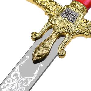 Réplique d'épée historique médiévale du Xe siècle MS 120 cm, lame en acier 440ss, réplique de l'épée du roi Salomon, manche rouge, épée longue de luxe - Product Image 5