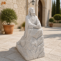 Statue de Jésus en marbre blanc sculptée à la main, taille réelle, à vendre