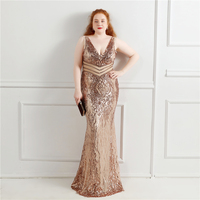 16067-S #2020 Nouveau style Robe de soirée en maille à paillettes avec pompon ordre Robe de grande taille pour femme grosse manche épaule dénudée