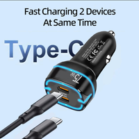 Pengisi Daya Mobil USB C Cepat 75W QC.0 PD Pengisian Daya Mobil 3.1A Pengisi Daya Mobil Port USB Ganda Adaptor Pemantik Rokok