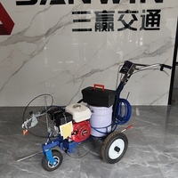 Machine de marquage par pulvérisation à froid de haute qualité avec moteur à essence 5,5 CV, pompe à piston mécanique et pointeur laser