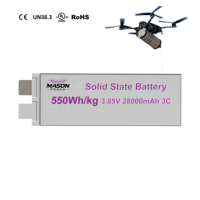 Cellule solide sans anode professionnelle 550Wh/kg 3.85V 15Ah 20Ah 22Ah 28Ah pour drones d'inspection, de cartographie et de relevé