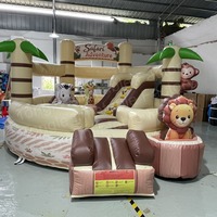 Château gonflable de safari populaire pour tout-petits, structure de jeu souple avec matériau PVC et taille personnalisée pour usage commercial
