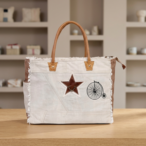 Bolso de Hombro de Lona para Mujer con Asas de Cuero Resistentes, Bolso Tote Espacioso para Portátil, Oficina, Trabajo, Universidad y Uso Diario - Product Image 2