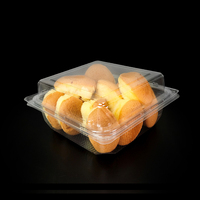 Scatole per Pasticceria in PET Trasparente Riciclabile per Alimenti, Contenitori con Coperchio a Cerniera per Biscotti e Dolci da Asporto
