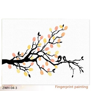 Peinture murale autocollante DIY avec <span class=keywords><strong>empreintes</strong></span> digitales pour <span class=keywords><strong>mariage</strong></span>, signature, <span class=keywords><strong>arbre</strong></span>, peinture <span class=keywords><strong>à</strong></span> <span class=keywords><strong>l</strong></span>'huile, décoration intérieure, graffiti au doigt - Product Image 5