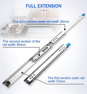 Chinese Manufacture Heavy Duty 53 Mm Width <strong>Drawer</strong> <strong>Slides</strong> 115 Kg Load Rating Lock Out <strong>Slide</strong> For Outdoor And Kitchen Use