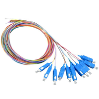 Pigtail à 12 fibres LC SC ST APC UPC G652D 0,9 mm LSZH SM OM3 OM4 non gainé ou gainé, codé par couleur pour cordon de brassage fibre optique