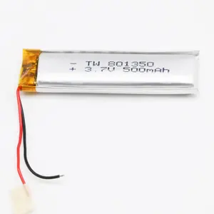 Sıcak satış lityum polimer pil 801350 3.7v 500mah şarj edilebilir lityum pil