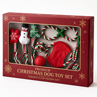 Ensemble de jouets de Noël pour chiens, jouets à mâcher durables en corde de coton pour chiens agressifs, jouets à mâcher pour molaires, pack cadeau pour animaux de compagnie, vente en gros, logo personnalisé