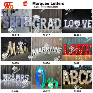 Letras LED Blancas Grandes Clásicas SMOOTH para Fondo de Propuesta de Matrimonio, Letras Metálicas de la A a la Z para Decoración de Fiestas de Boda - Product Image 5