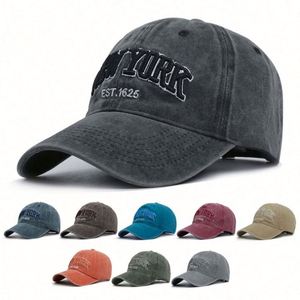 Casquette de baseball unisexe 6 panneaux 100 % coton, imprimée numériquement, logo brodé 3D, style vintage délavé, fermeture à boucle métallique - Product Image 1