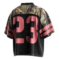 Maillot de football américain rétro style streetwear, coupe ample, respirant, en mesh, col en V pour homme