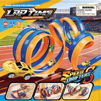 Superbe circuit de course à assembler soi-même pour garçons : Voiture de course en alliage d'aluminium avec piste à ressorts à gravité