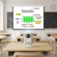 Projecteur LCD intelligent interactif de poche avec batterie, 4K, Android 14, WiFi6 pour l'éducation