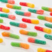 Wholesale OEM/ODM Factory Bulk Sour Gummy Worms Multi-Colored Cube-shaped Fruity Flavored Soft Sweets Chewy Candy High-quality