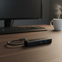 Hub USB C Type-C personnalisé 5-en-1 vers HDMI 4K 60Hz, USB 3.0, adaptateur de charge PD 100W, hub USB C