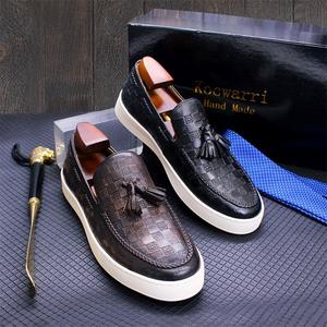 Mocasines de hombre de cuero genuino de alta gama, modernos, con suela gruesa, informales y de alta calidad, estilo Oxford. - Product Image 2