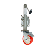 Roue jockey de remorque 1200lbs avec cric de remorque à enroulement latéral de frein avec roue de 6 "roue jockey rétractée pour remorque de bateau de caravane