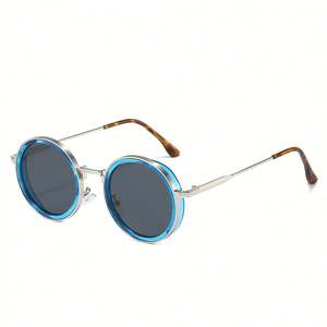 Lunettes de soleil rondes en métal UV400 avec logo personnalisé, style punk, pour hommes et femmes, collection 2025 - Product Image 5