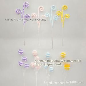 Flocked Christmas Twist Canes Candy Yarn Plush Tree Lollipops Macaron Sticks - Product Image 2
