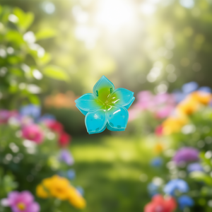 Pince à cheveux rotative Angelina Five Leaf, 8 cm, motif floral coloré, pour femmes et filles - Product Image 2