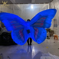 Accessoires d'éclairage LED en forme d'ailes de papillon gonflables pour les défilés en plein air