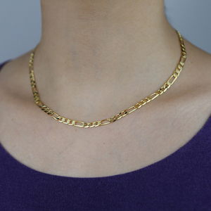 สร้อยคอโซ่ Figaro 5มม. ชุบทองคลาสสิกผู้หญิง Choker - Product Image 6