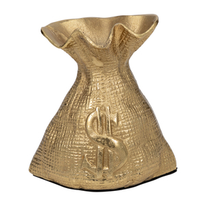 Modern Metal Money Bag Sculpture Gold Finish Home Decor Accent Ornament for Bathroom Office Room Living Room Styling - Product Image 5