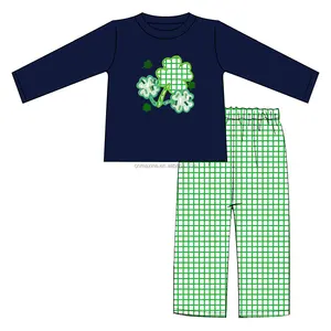 2024 New Factory Design Boys Clothing Quick Production Knit Cotton Printed Boys 2 Pieces Clothing Set