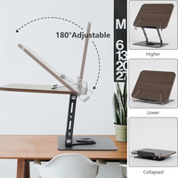 Support de livre pliable portable réglable en hauteur à 360 degrés avec cadre en acier au carbone de haute qualité pour bureau et salle d'étude
