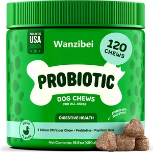 OEM/ODM Dog Probiotics With Digestive Enzymes Prebiotics Gut Flora Bowel Support Soft Chews For Pet Immune System