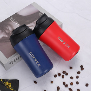 Tasse thermique personnalisée à double fonctions, avec <span class=keywords><strong>bec</strong></span> rabattable et couvercle de verrouillage, tasse de café pour voyage en acier inoxydable de 400ml avec paille - Product Image 5