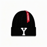 Bonnet côtelé personnalisé avec revers, broderie de logo OEM, patch tissé, marque privée, pour cadeau promotionnel
