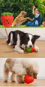 Juguete masticable de fresa divertido de nuevo diseño para perros al por mayor, juguete de goma para limpiar los dientes, respetuoso con el medio ambiente - Product Image 6