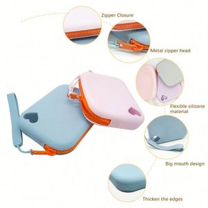 Silicone Zippered Mini Coin Purse With <b>Wrist</b> <b>Strap</b>-Portable & Eco-Friendly Fashionable for Daily Use - Product Image 2