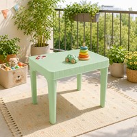 Table d'étude pour enfants en plastique, coins arrondis, faible hauteur, pour maternelle, garderie, meubles pour enfants, facile à nettoyer, intérieur