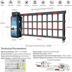 Barrière de parking sécurisée pour entrée de route, barrière manuelle à bras articulé, barrière automatique à vitesse réglable, barrière polyvalente à bras articulé - Product Image 2