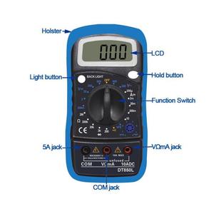 Multimètre DT850L avec fonction de maintien des données et rétroéclairage, testeur multifonctionnel compact. - Product Image 4