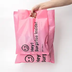 カスタム印刷ヘビーデューティー小売ショッピングd2w生分解性ダイカット大型ビニール袋独自のロゴ付き