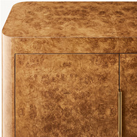 Meuble TV Rhoohill personnalisé pour salon, en bois naturel, 4 portes, style vintage américain, console longue en bois de placage